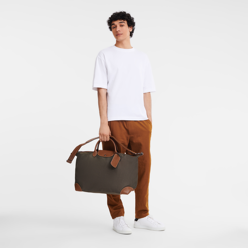 Longchamp Boxford Bolsa de viaje L Lona reciclada - Marrón Superdescuento