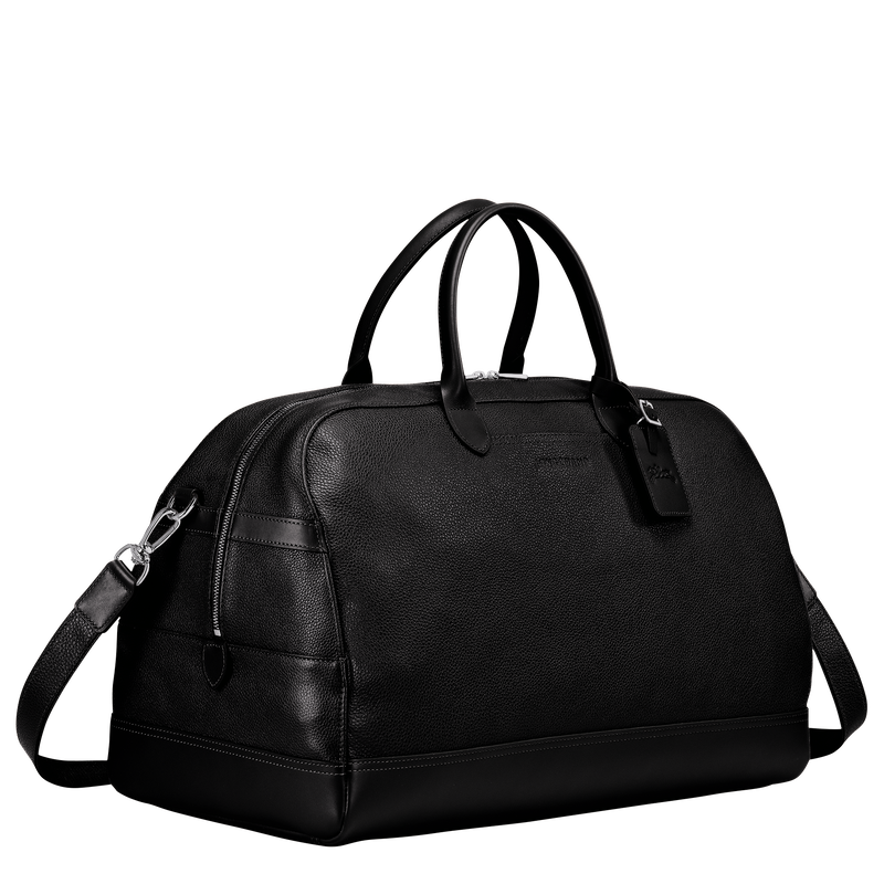 Longchamp Le Foulonné Bolsa de viaje L Cuero - Negro Grandes descuentos