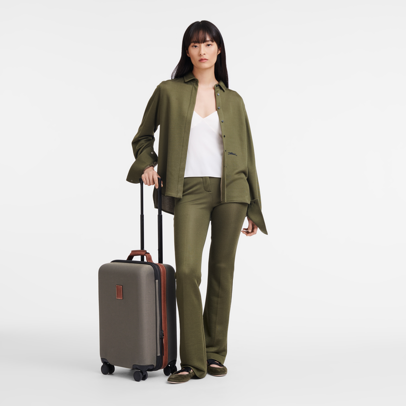 Longchamp Boxford Maleta S Lona reciclada - Marrón Liquidación