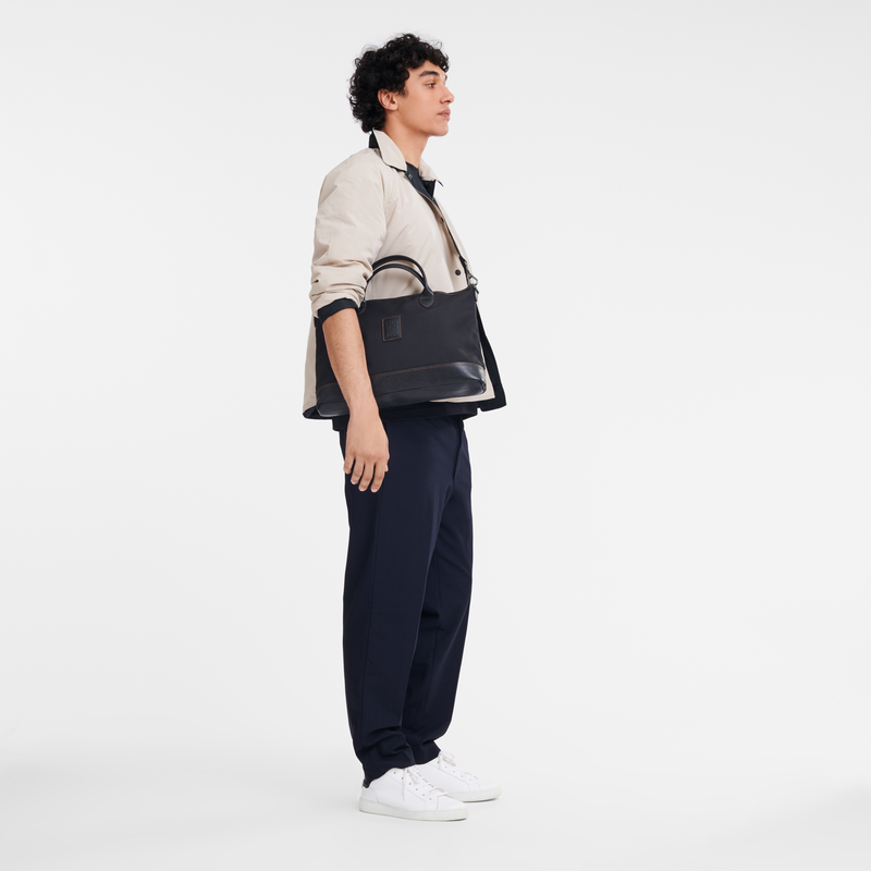 Longchamp Boxford Maletín S Lona reciclada - Negro Descuento por venta flash