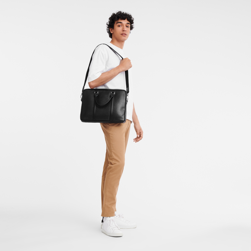 Longchamp Le Foulonné Maletín XS Cuero - Negro Ofertas especiales