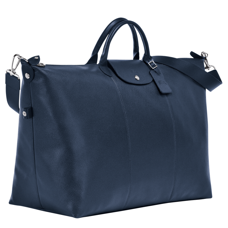 Longchamp Le Foulonné Bolsa de viaje L Cuero - Azul Oscuro En línea