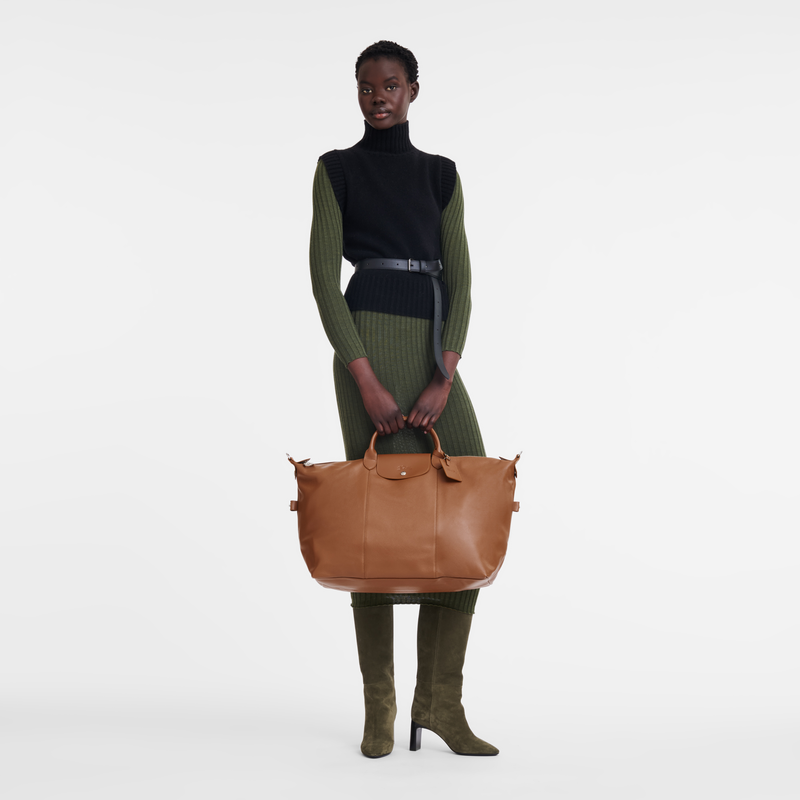 Longchamp Le Foulonné Bolsa de viaje L Cuero - Caramelo Outlet online