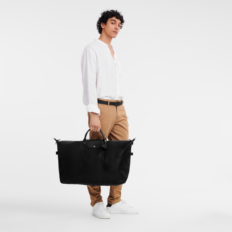 Longchamp Le Foulonné Bolsa de viaje XL Cuero - Negro Rebajas