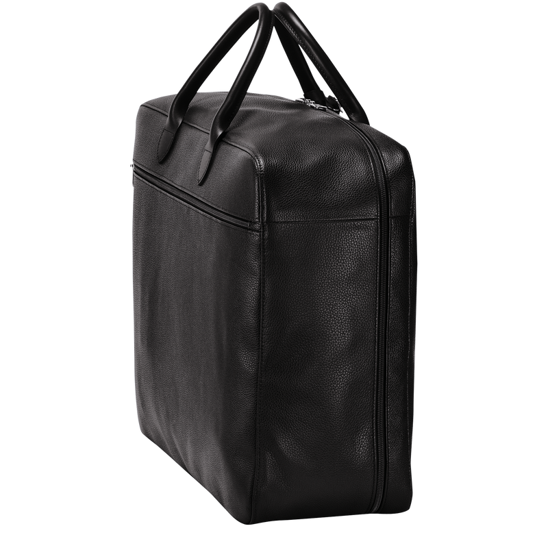 Longchamp Le Foulonné Maleta M Cuero - Negro Venta caliente