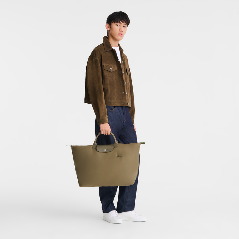 Longchamp Le Pliage Green Bolsa de viaje L Lona reciclada - alcachofa Rebajas baratas