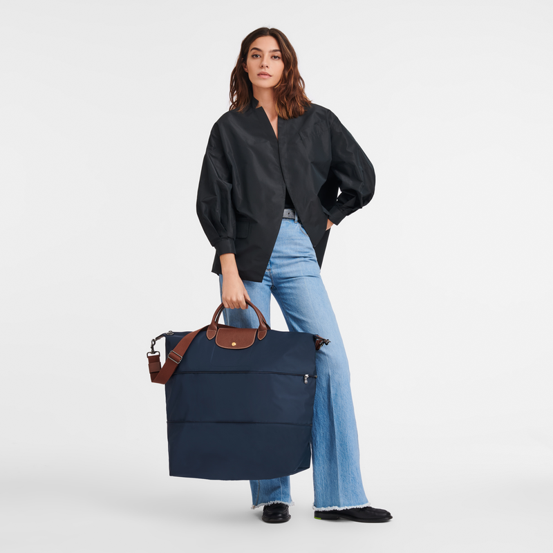Longchamp Le Pliage Original Bolsa de viaje ampliable Lona reciclada - Azul Marino Tienda