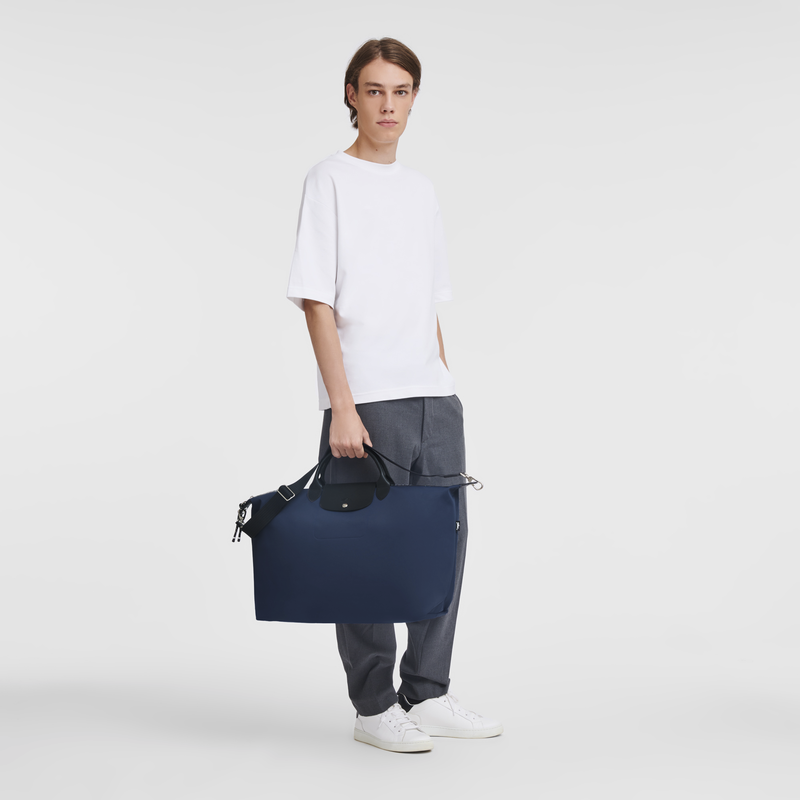 Longchamp Le Pliage Energy Bolsa de viaje L Lona reciclada - Azul Marino Liquidación