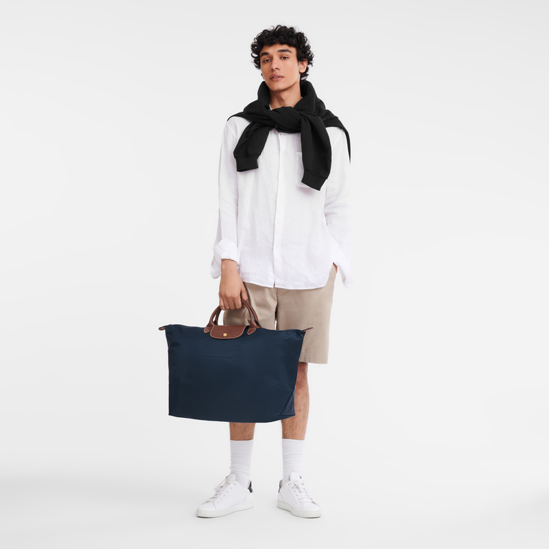 Longchamp Le Pliage Original Bolsa de viaje L Lona reciclada - Azul Marino Mejor oferta