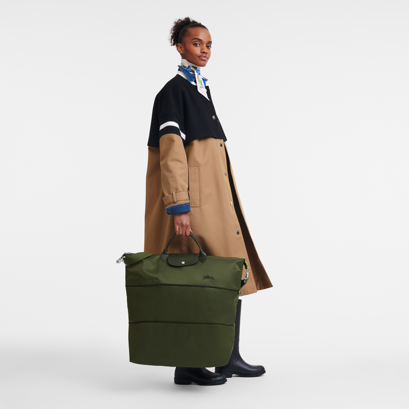 Longchamp Le Pliage Green Bolsa de viaje ampliable Lona reciclada - Bosque Rebajas online