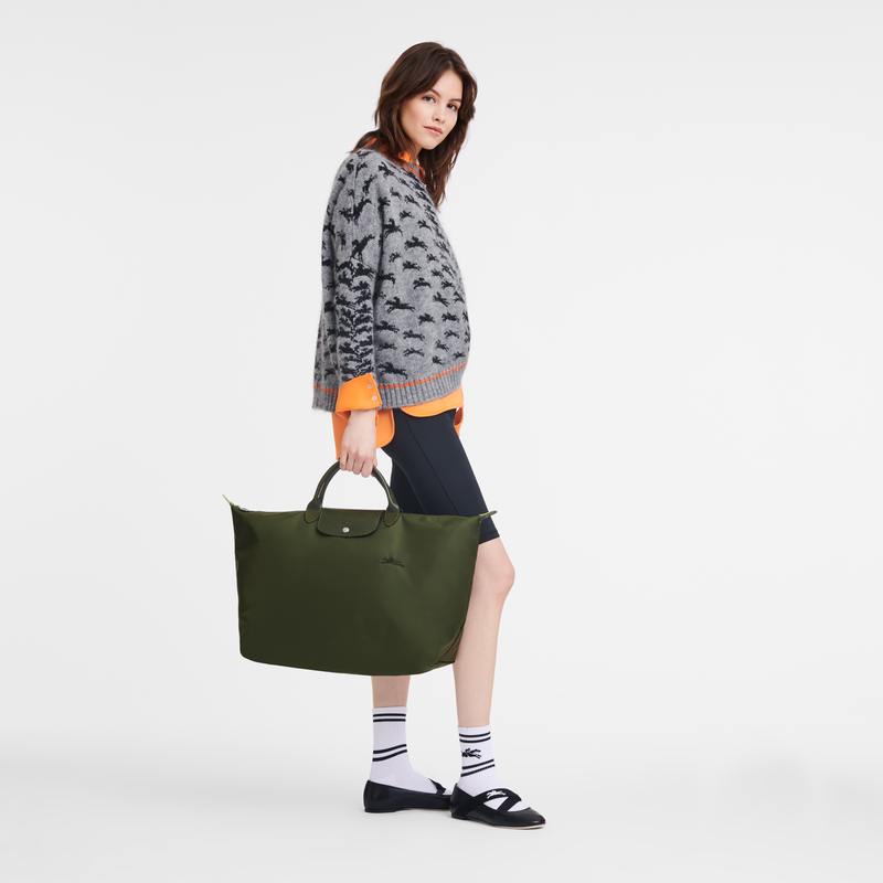 Longchamp Le Pliage Green Bolsa de viaje L Lona reciclada - Bosque Envío gratis
