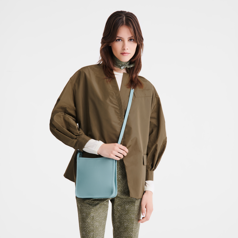 Longchamp Le Foulonné Bolso bandolera con cremallera S Cuero - Eucalipto ÚLTIMAS EDICIONES