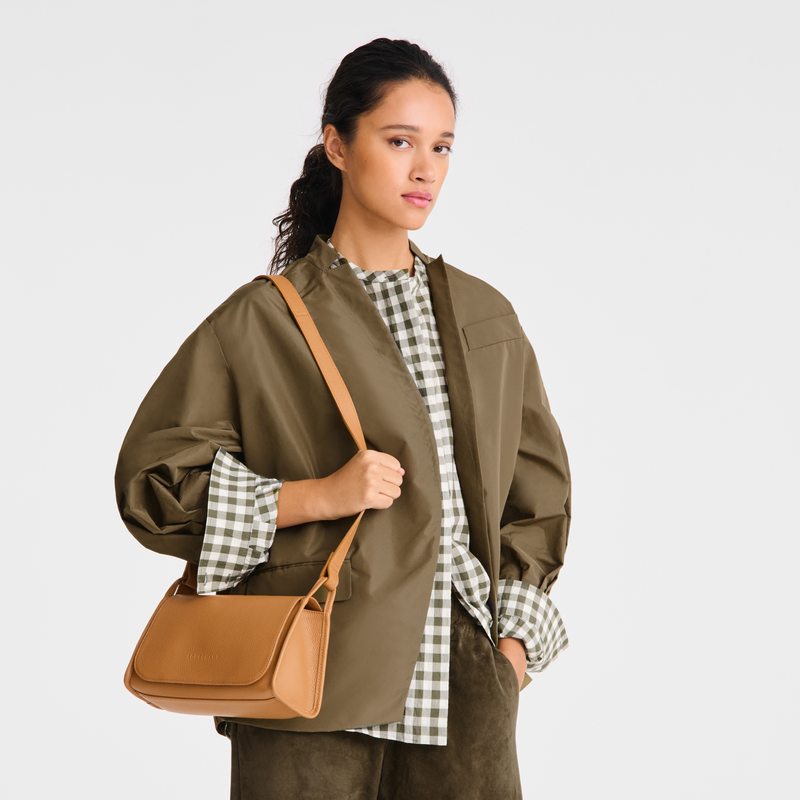 Longchamp Le Foulonné Bolso bandolera M Cuero - Nuez Último día