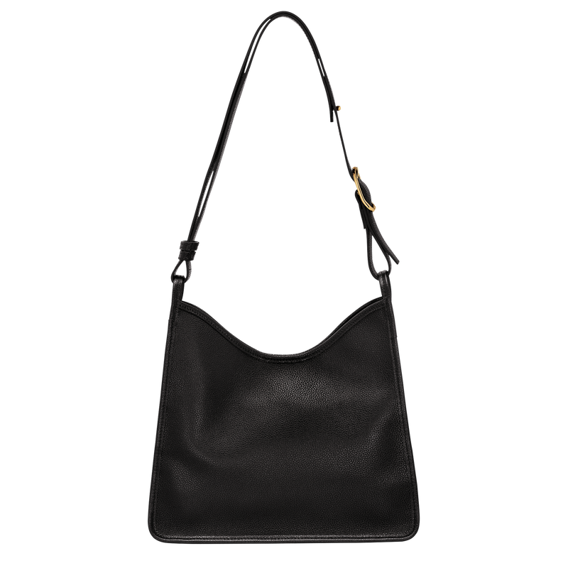 Longchamp Le Foulonné Bolso de hombro M Cuero - Negro Oferta especial de fábrica