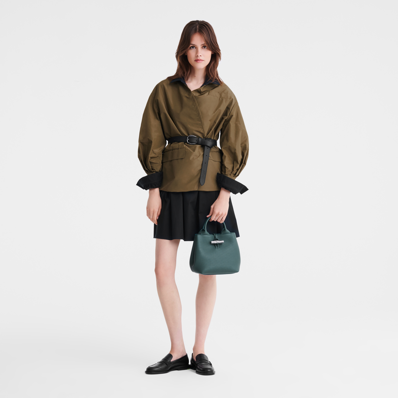 Longchamp Le Roseau Bolso con asa superior S Cuero - Cedro Tienda de fábrica