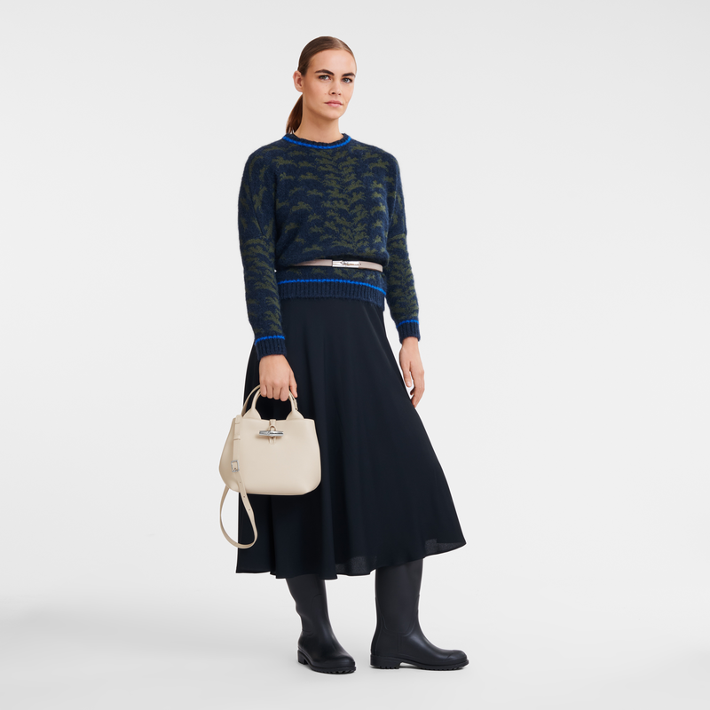 Longchamp Le Roseau Bolso con asa superior S Cuero - Papel Precios de Black Friday