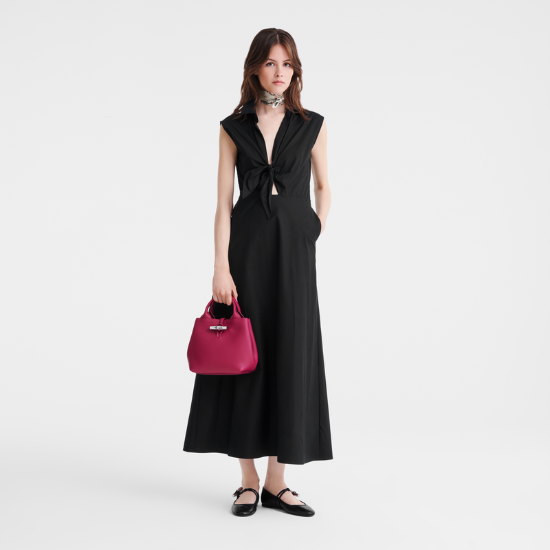 Longchamp Le Roseau Bolso con asa superior S Cuero - Remolacha En oferta
