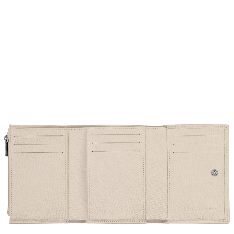 Longchamp Le Roseau Cartera Cuero - Papel Grandes ahorros