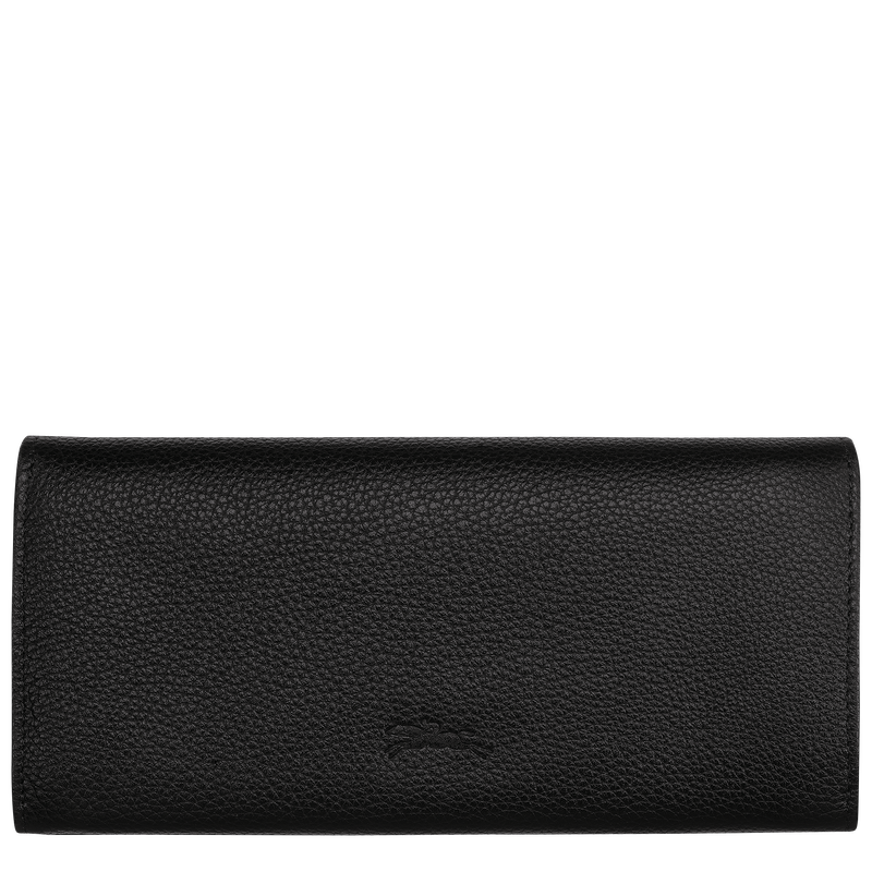 Longchamp Le Foulonné Cartera continental grande Cuero - Negro Outlet
