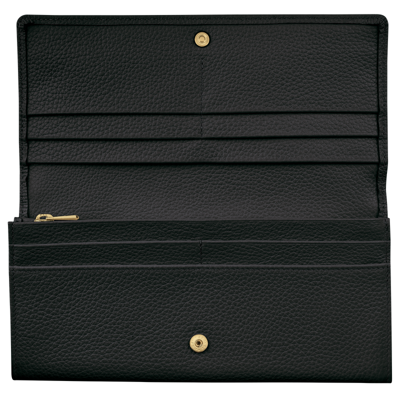 Longchamp Le Foulonné Cartera continental grande Cuero - Negro Outlet