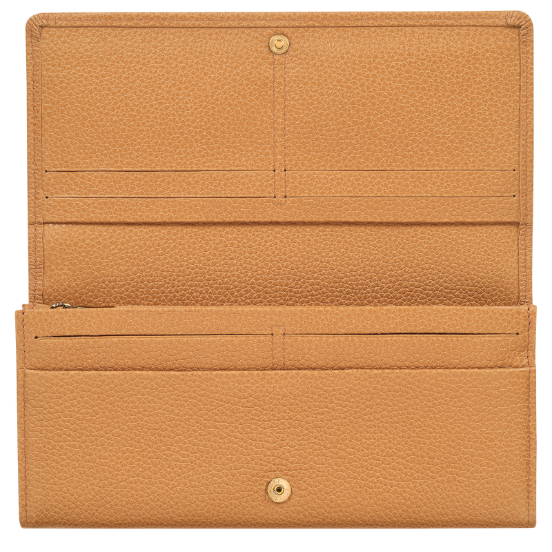 Longchamp Le Foulonné Cartera continental grande Cuero - Nuez Rebajas