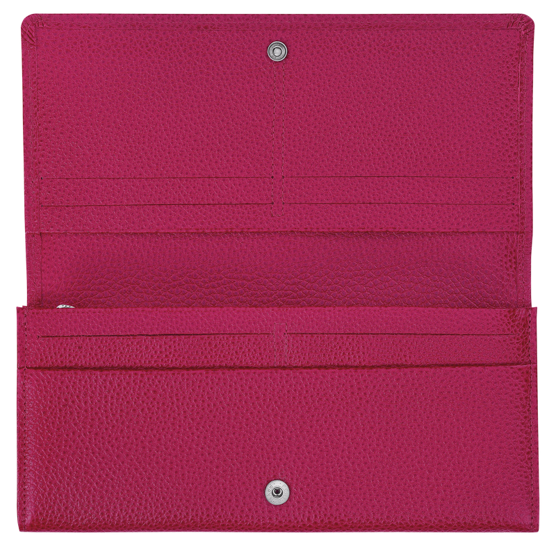 Longchamp Le Foulonné Cartera continental grande Cuero - Remolacha Ofertas