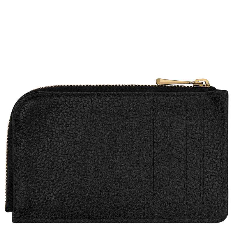Longchamp Le Foulonné Tarjetero Cuero - Negro Gran oferta