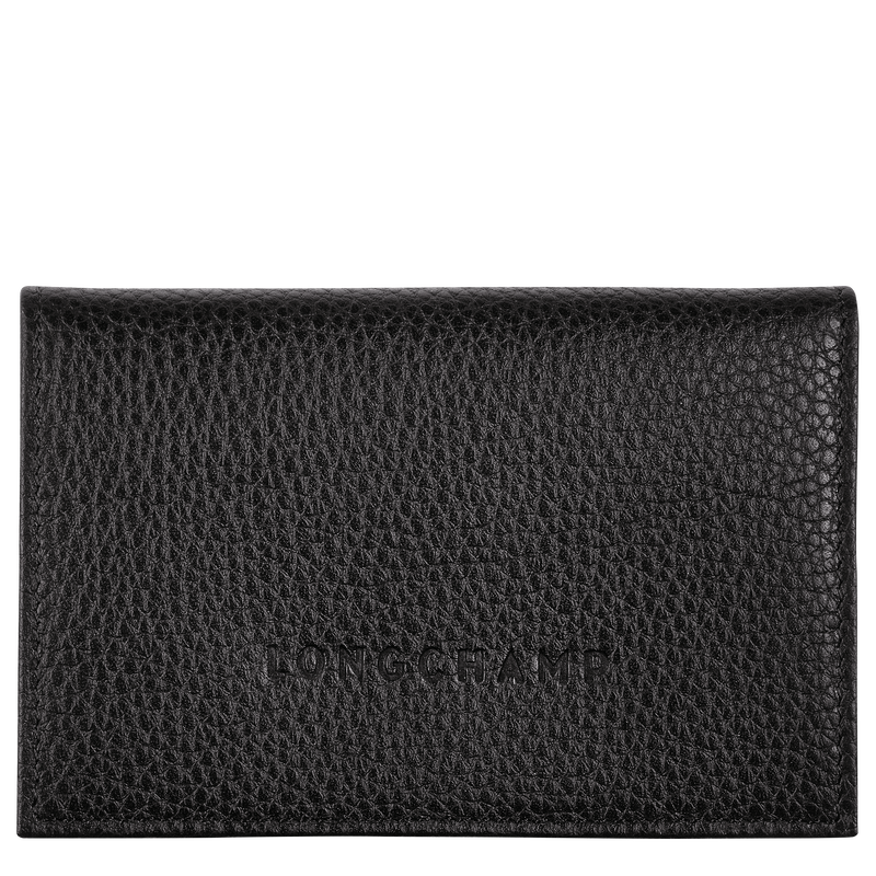 Longchamp Le Foulonné Tarjetero Cuero - Negro