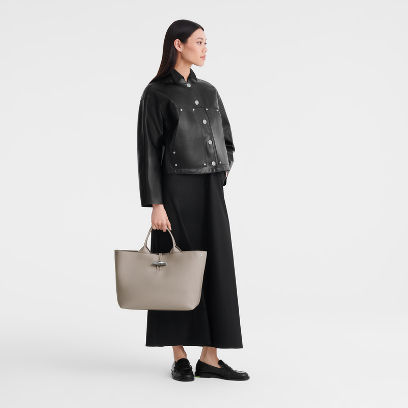 Longchamp Le Roseau Bolso con asa superior L Cuero - Arcilla COMPRAR AHORA