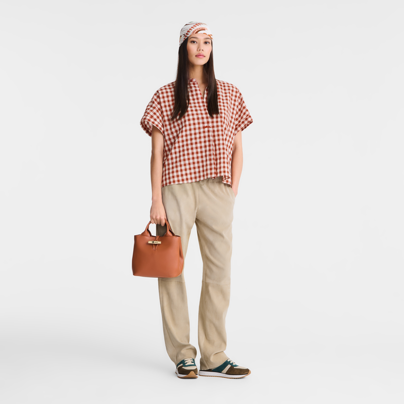 Longchamp Le Roseau Bolso con asa superior S Cuero - Corteza Último día