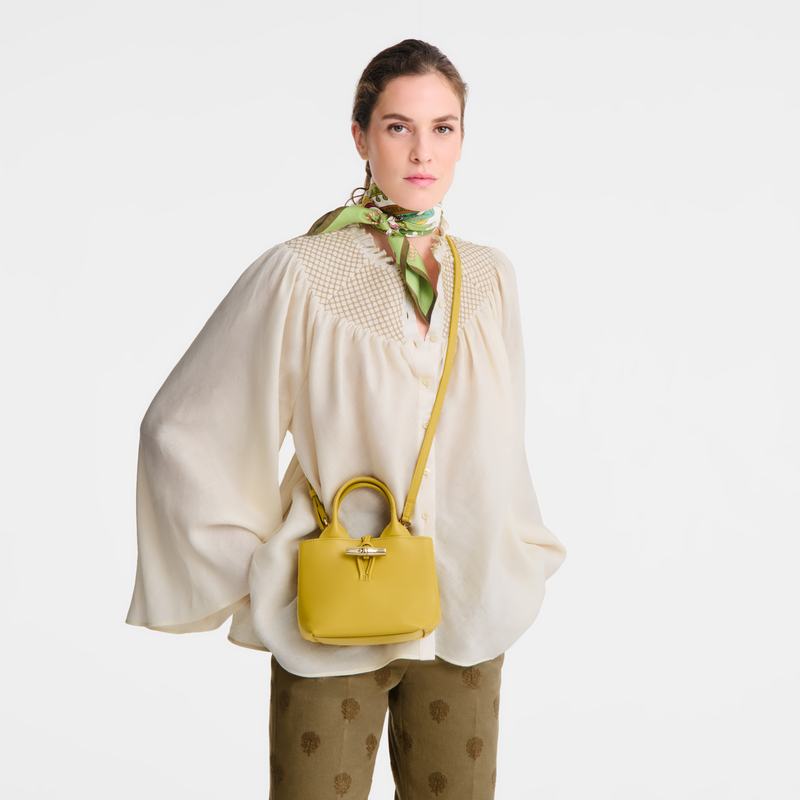 Longchamp Le Roseau Bolso con asa superior XS Cuero - Jenjibre Promoción por tiempo limitado