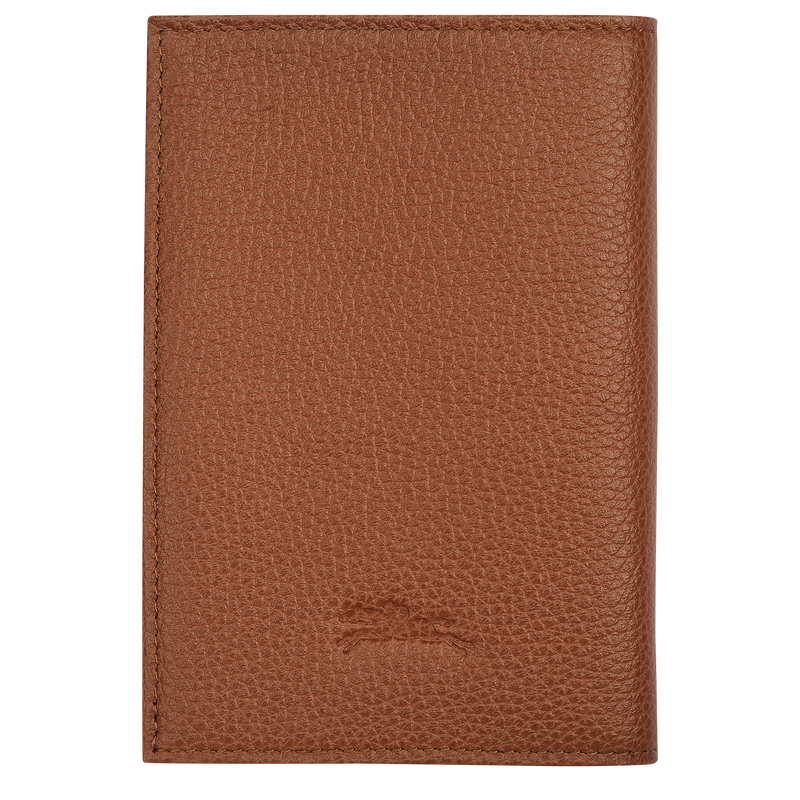Longchamp Le Foulonné Funda para pasaportes Cuero - Caramelo Última moda