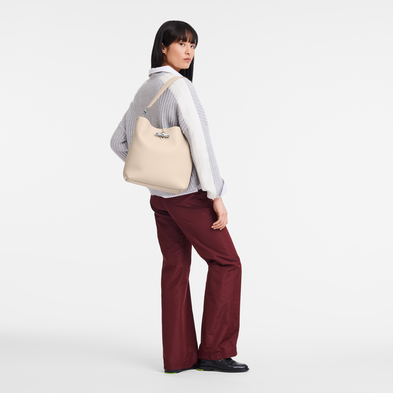 Longchamp Le Roseau Bolso de hombro M Cuero - Papel Descuento
