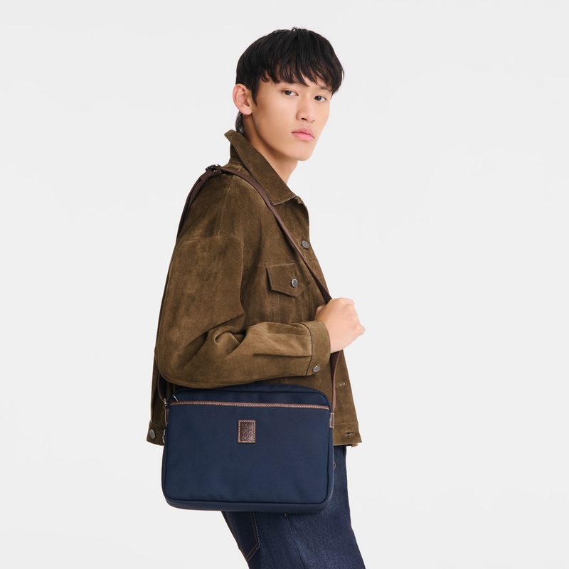 Longchamp Boxford Bolsa para cámara M Lona reciclada - Azul Promoción por tiempo limitado
