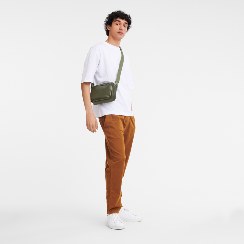 Longchamp Le Foulonné Bolsa para cámara S Cuero - Caqui Superdescuento