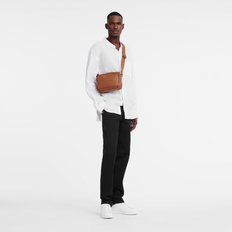 Longchamp Le Foulonné Bolsa para cámara S Cuero - Caramelo Grandes descuentos