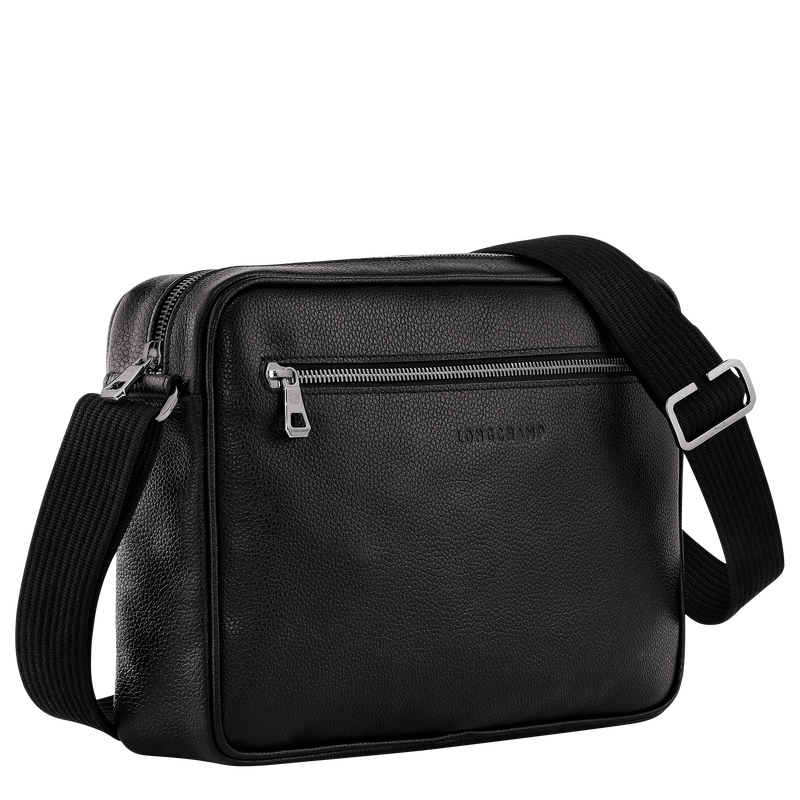 Longchamp Le Foulonné Bolso bandolera M Cuero - Negro Liquidación