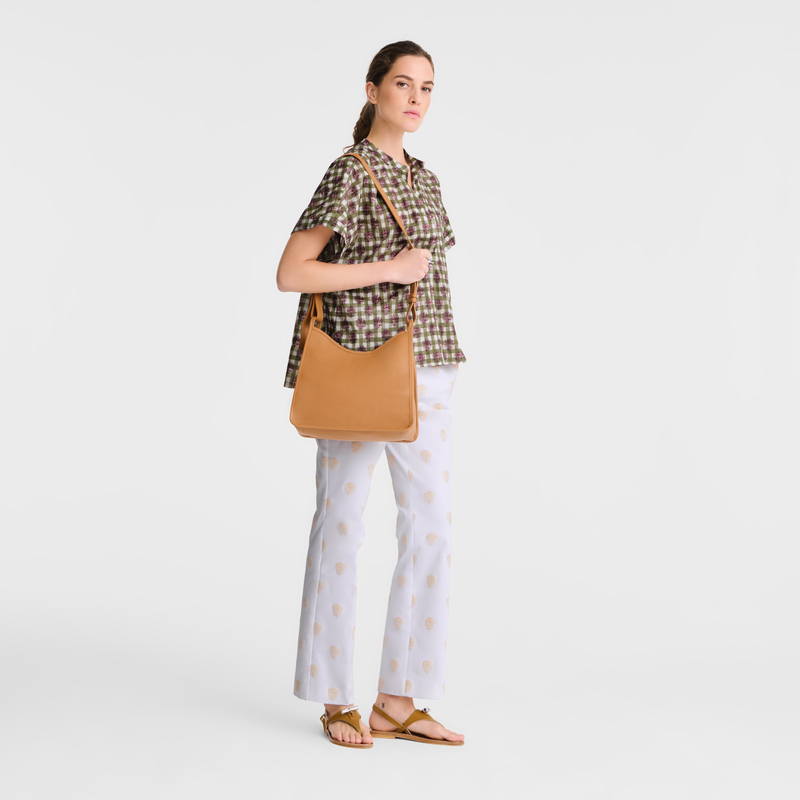 Longchamp Le Foulonné Bolso de hombro M Cuero - Nuez Limitado a 3 días