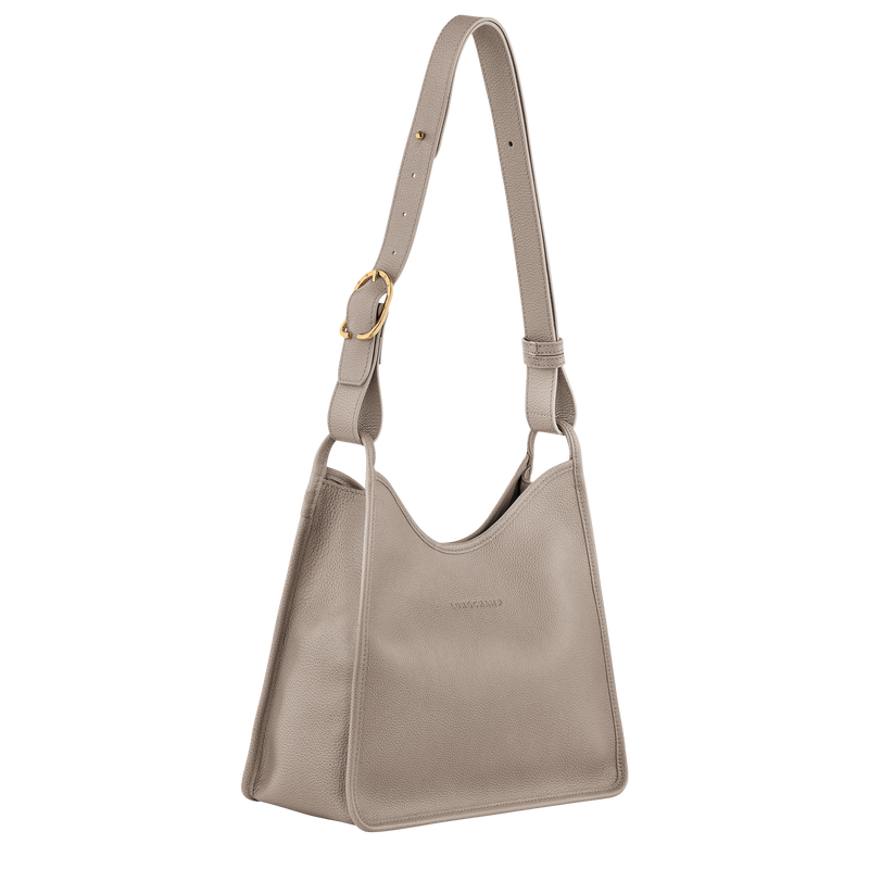 Longchamp Le Foulonné Bolso de hombro M Cuero - Tórtola Precios de Black Friday