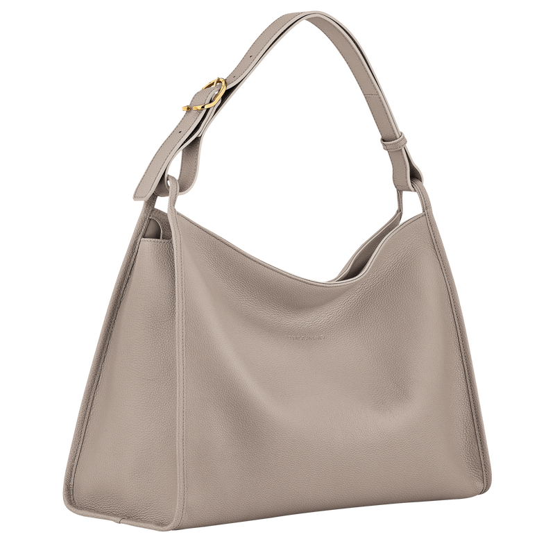 Longchamp Le Foulonné Bolso de hombro XL Cuero - Tórtola Descuento por venta flash
