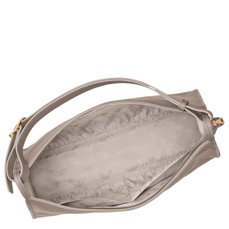Longchamp Le Foulonné Bolso de hombro XL Cuero - Tórtola Descuento por venta flash