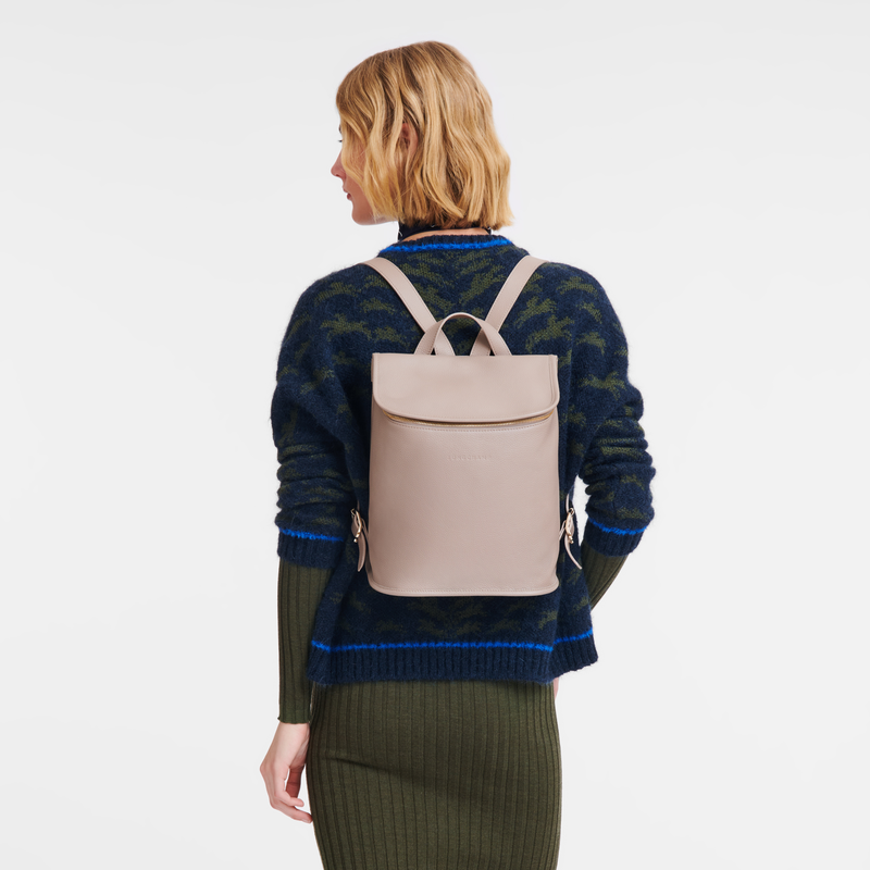 Longchamp Le Foulonné Mochila Cuero - Tórtola Grandes ahorros
