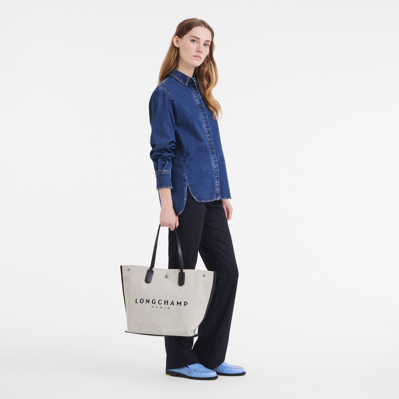 Longchamp Essential Bolso shopper L Tela - Crudo Mejor oferta