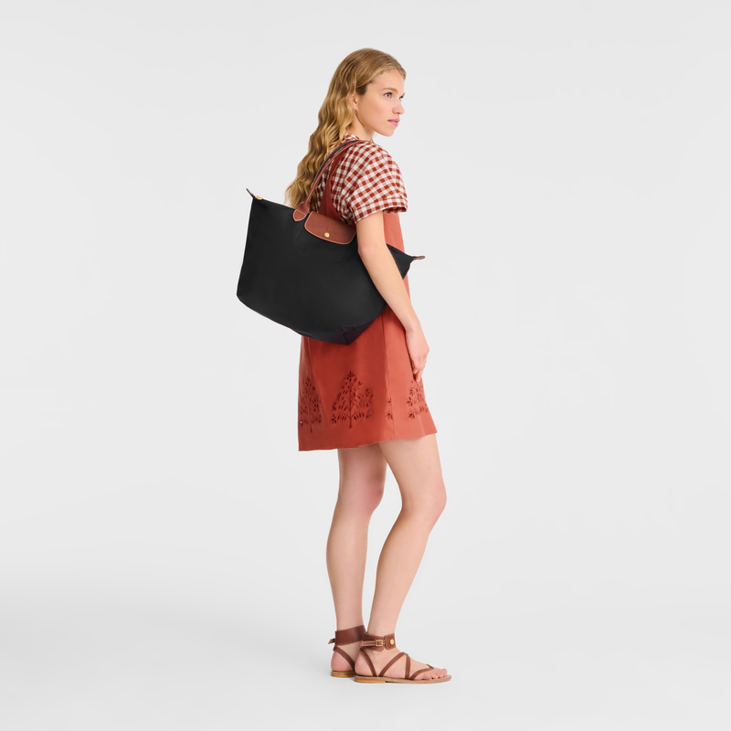 Longchamp Le Pliage Original Bolso de hombro L Lona reciclada - Negro Oferta especial