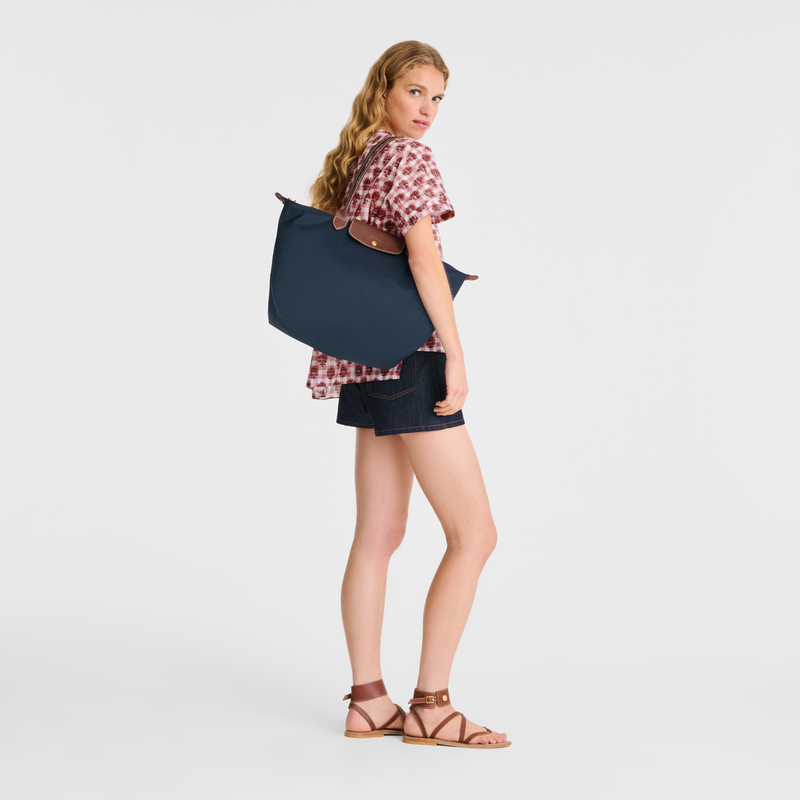 Longchamp Le Pliage Original Bolso de hombro L Lona reciclada - Azul Marino Envío gratis