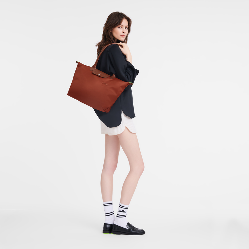 Longchamp Le Pliage Green Bolso de hombro L Lona reciclada - Castaño Grandes descuentos