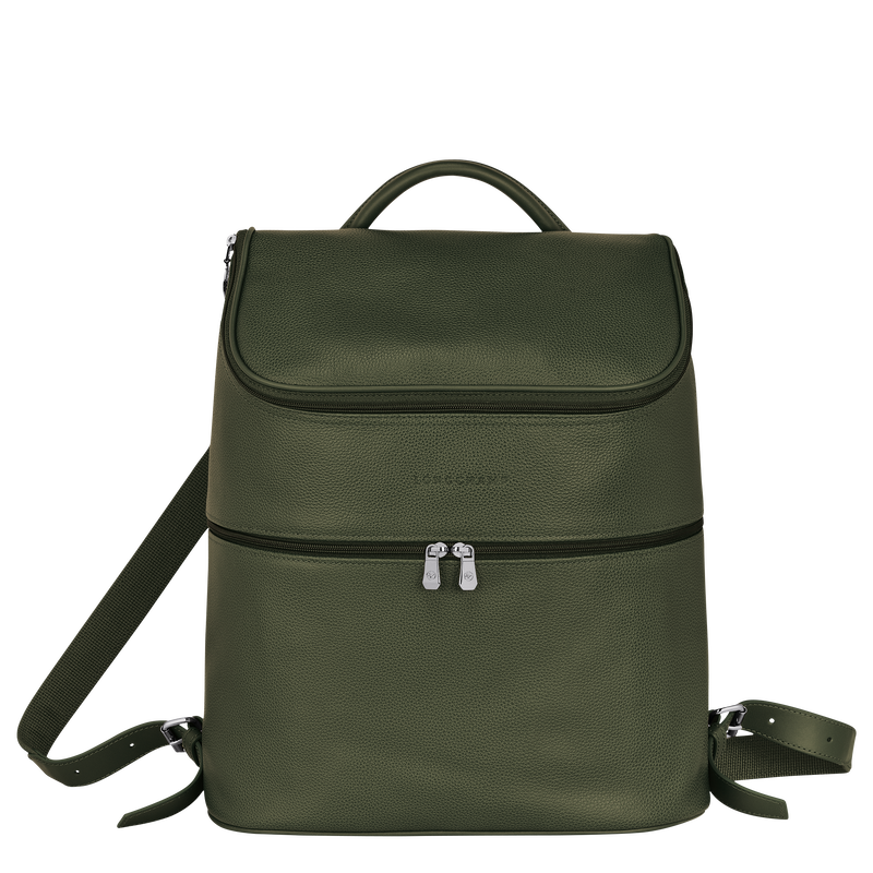 Longchamp Le Foulonné Mochila Cuero - Caqui