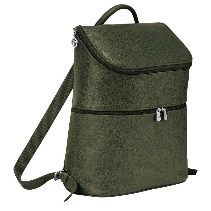 Longchamp Le Foulonné Mochila Cuero - Caqui Descuentos del mes