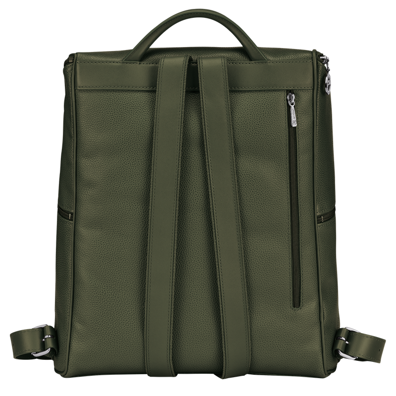 Longchamp Le Foulonné Mochila Cuero - Caqui Descuentos del mes