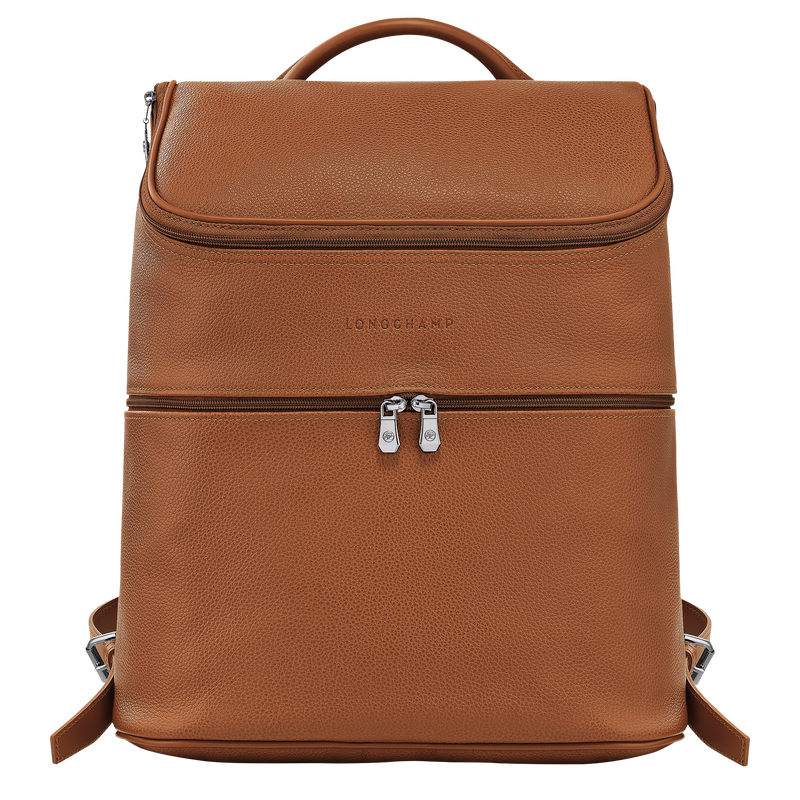 Longchamp Le Foulonné Mochila Cuero - Caramelo